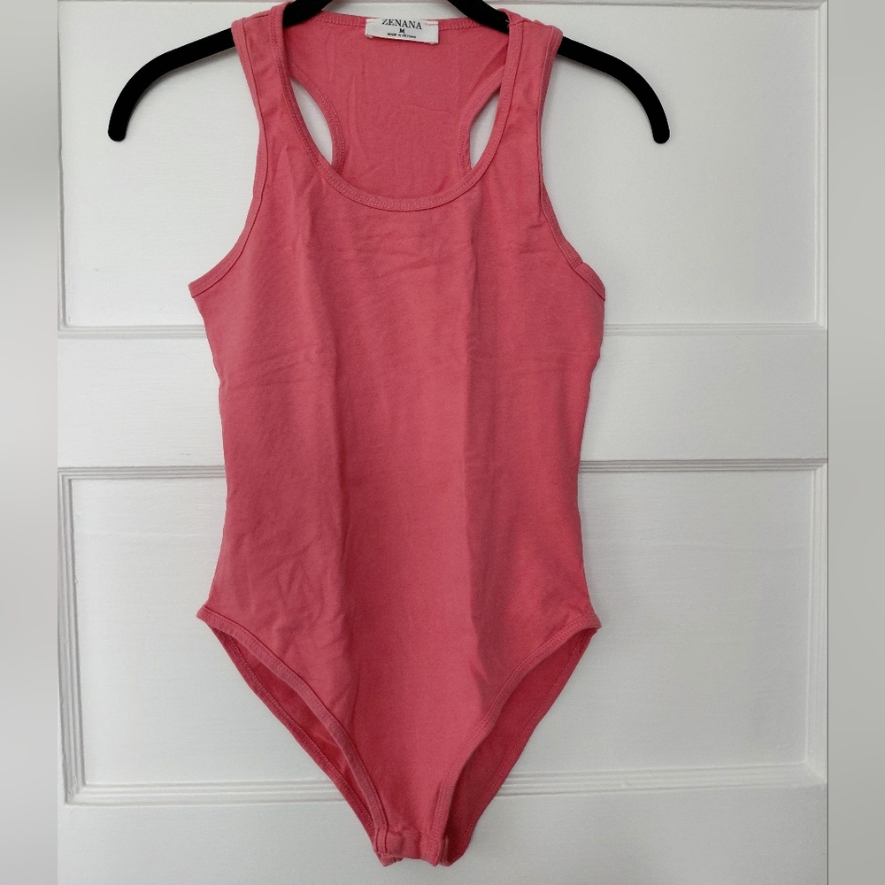 Zenana M Pink Bodysuit